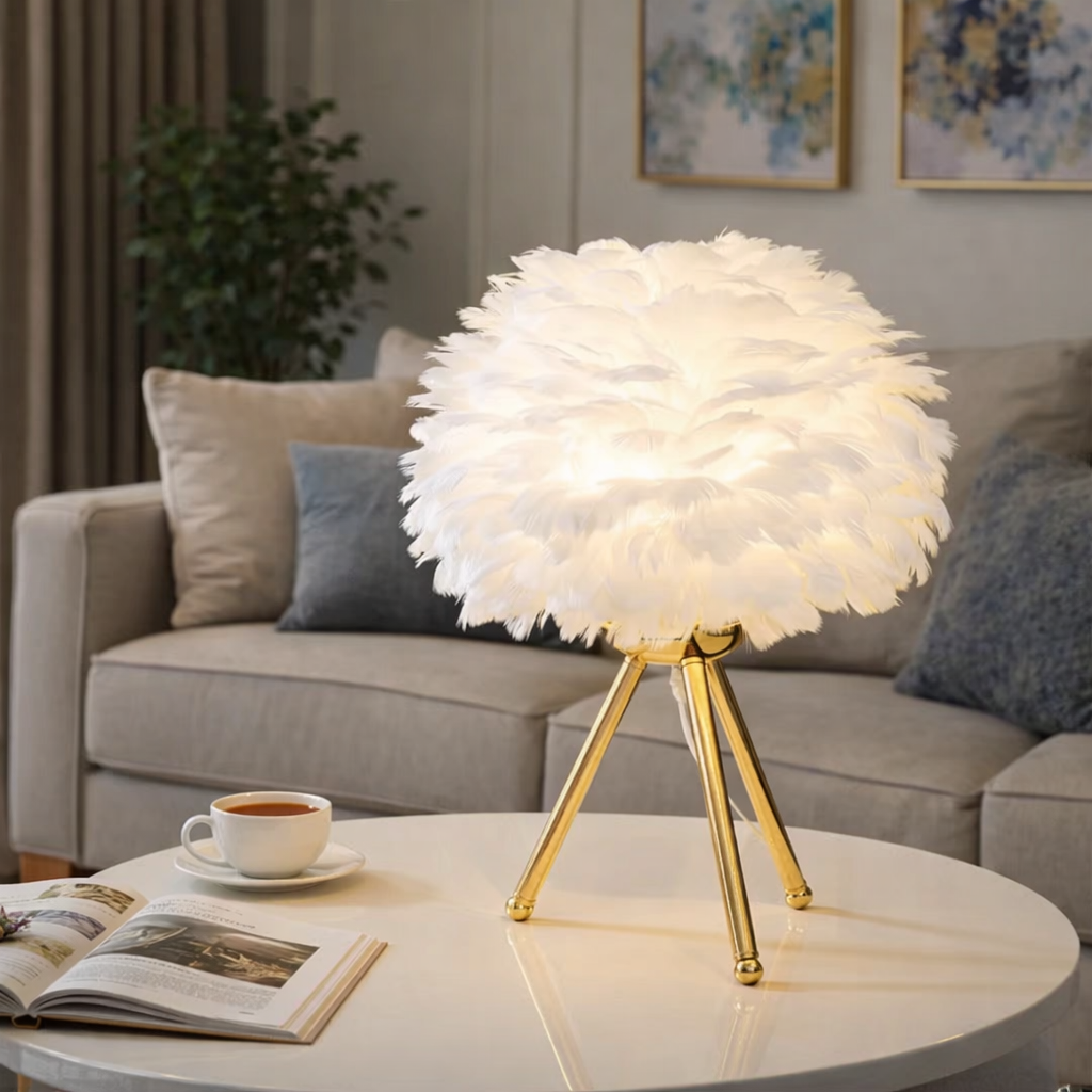 LAMPE NUAGE DE PLUMES & L'ÉLÉGANCE PURE DANS VOTRE INTÉRIEUR
