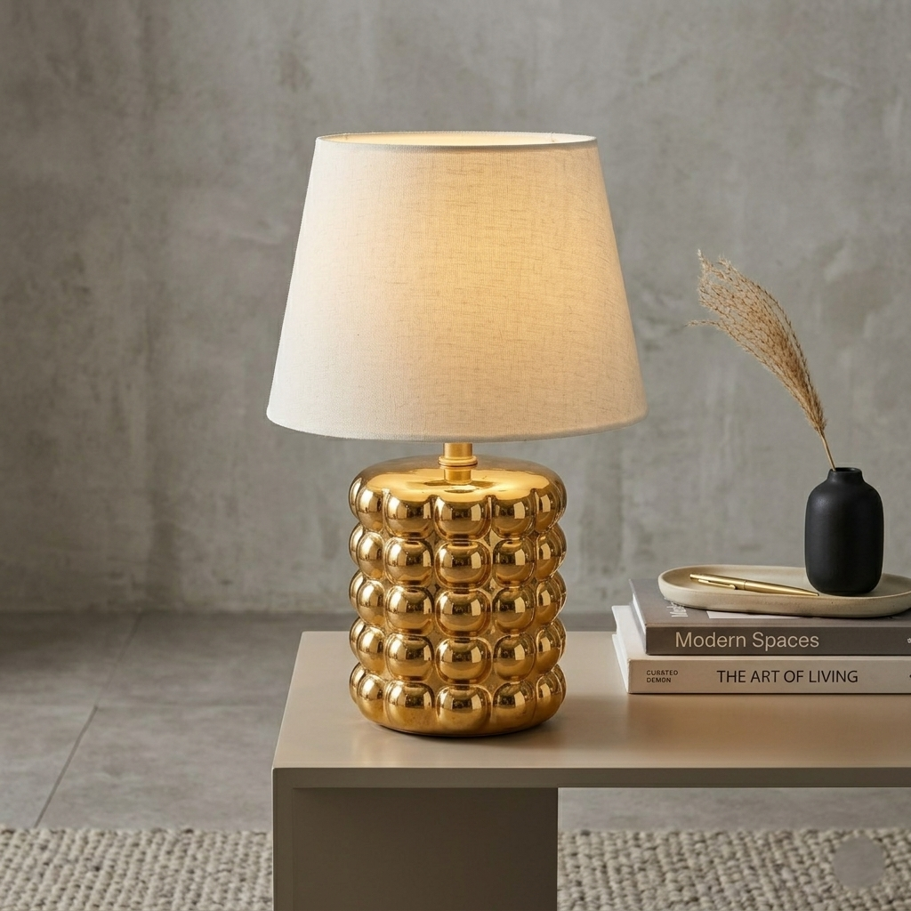 LAMPE DE TABLE BUBLLES DORÉ