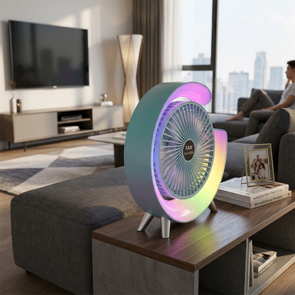 Le ventilateur & lampe de table portable 2-en-1