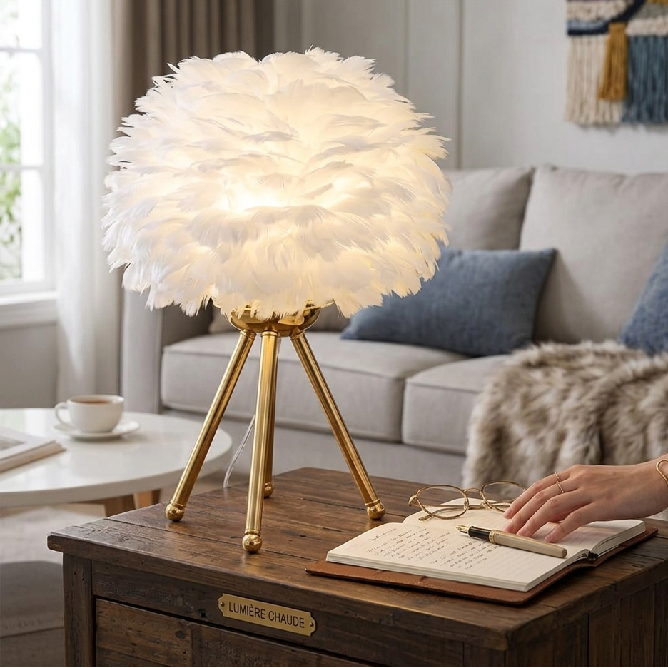 LAMPE NUAGE DE PLUMES & L'ÉLÉGANCE PURE DANS VOTRE INTÉRIEUR
