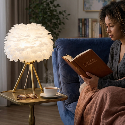 LAMPE NUAGE DE PLUMES & L'ÉLÉGANCE PURE DANS VOTRE INTÉRIEUR